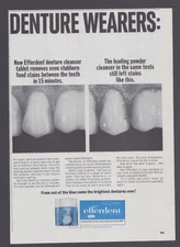 1967 Print Ad  Efferdent Denture Wearers Denture Cleanser