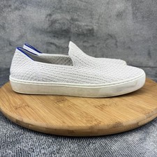 Rothys Shoes Womens Size 8.5 Light Gray White Slip On Sneaker Knit Washable Eco