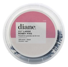  3 PACK Diane Bobby Pins 2.5Inch Large Black 100 Count Tub