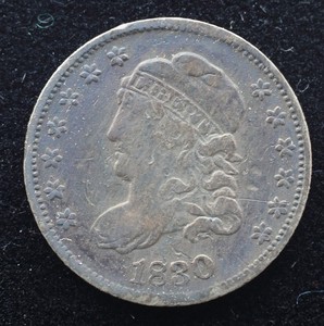 KAPPYSCOINS GH890 1830 NICE VF VERY FINE BUST SILVER HALF DIME