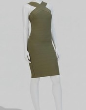 Siena Women's Green Sleeveless Halter-Neck Bandage Bodycon Dress Size 2