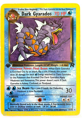 Dark Gyarados 25/82 Team Rocket First Edition MP-LP Rare 1995,96, 98, 1990-2000