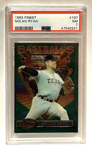 A 1993 Finest #107 Nolan Ryan PSA Graded NM 7 MLB Trading Card