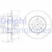 2X Delphi Bremsscheiben Hinten 264Mm Voll Passend FÜR Opel Astra Combo Corsa