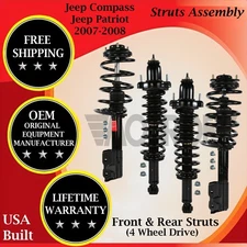 Monroe OEM Front & Rear Struts For 2007-2008 Jeep Compass/Patriot 4WD Lifetime