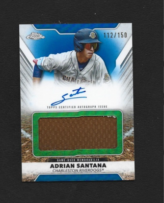 #ad 2025 Topps Pro Debut Adrian Santana Jumbo Autograph Relic Card Blue 112 150 $15.00