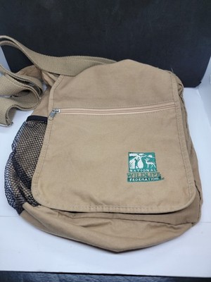 National Wildlife Federation Khaki Tan Crossbody Messenger Carrier Bag
