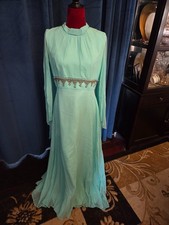 Grace Kelly Owned & Worn 70's Turquoise Gown from Sydney Guilaroff