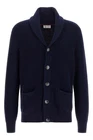 BRUNELLO CUCINELLI Cotton Blue Malfilé Cardigan New & Authentic