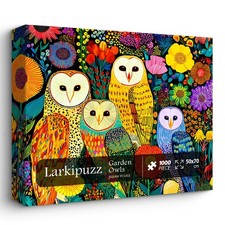 Garden Owls Puzzles for Adults 1000 Pieces, Colorful Bird Jigsaw Puzzles Floral