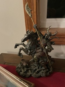 Japanese Samuri Spear Statue