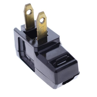 Eagle BP2600BK Black 15A Faded Plug Right Angle Side Mount Non-Polarized 1-15P