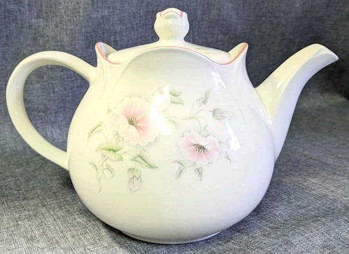 WINDSOR Made In England teiera fiori bordo rosa alta 5,75" - Foto 1 di 8