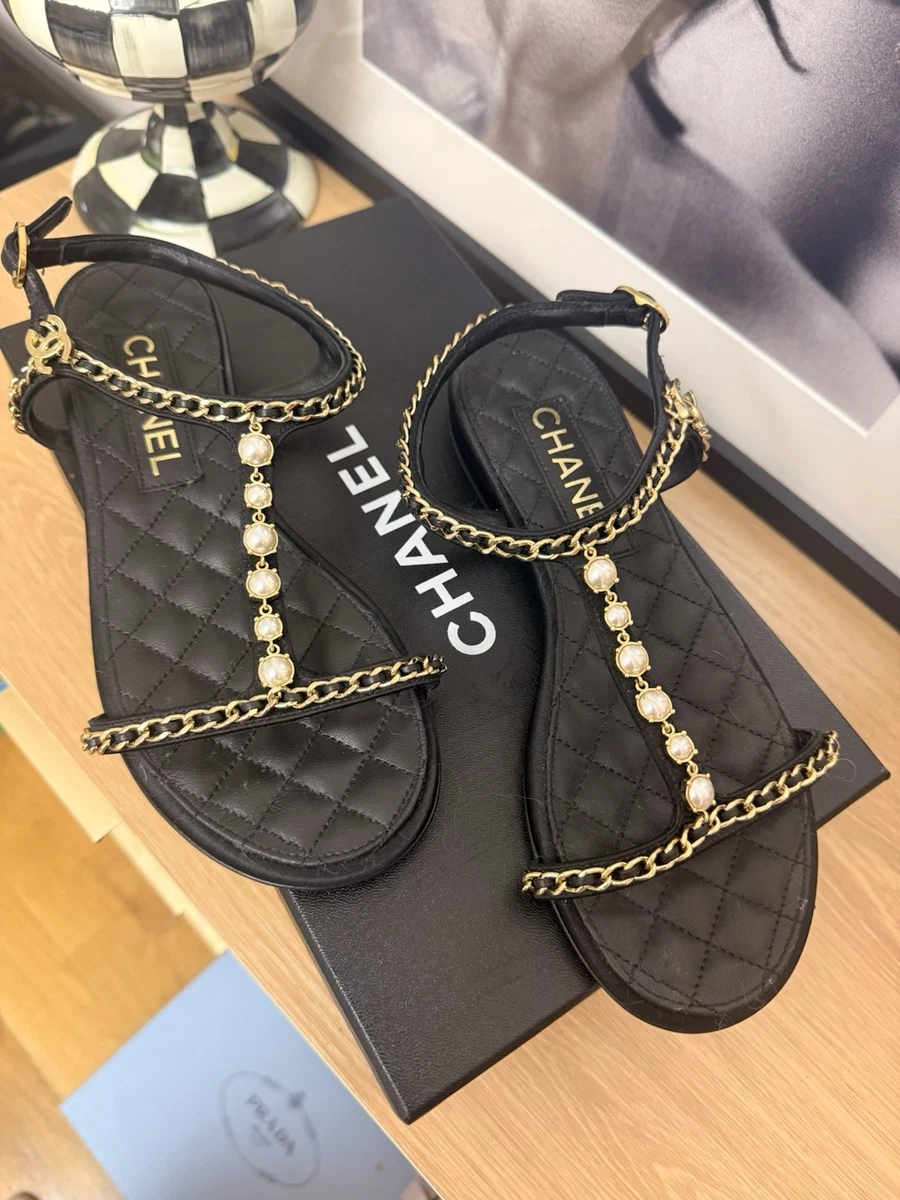 CHANEL Gold Sandals for Women for sale | eBay
