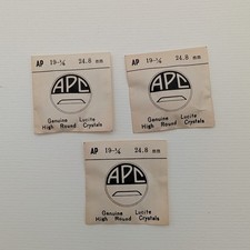 Lot of 3 APC High Round Watch Crystals 19¼ (24.8mm) – Genuine Lucite – Japan