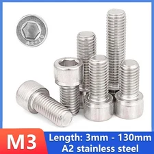 M3 Metric A2 Stainless Cap Head Allen Bolt Socket Allen Cap Screws DIN 912
