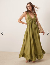ASOS Brand Olive Maxi Dress Size 6 - New With Tags