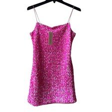 NWT IRIDESCENT SEQUIN MINI PINK DRESS SIZE MEDIUM