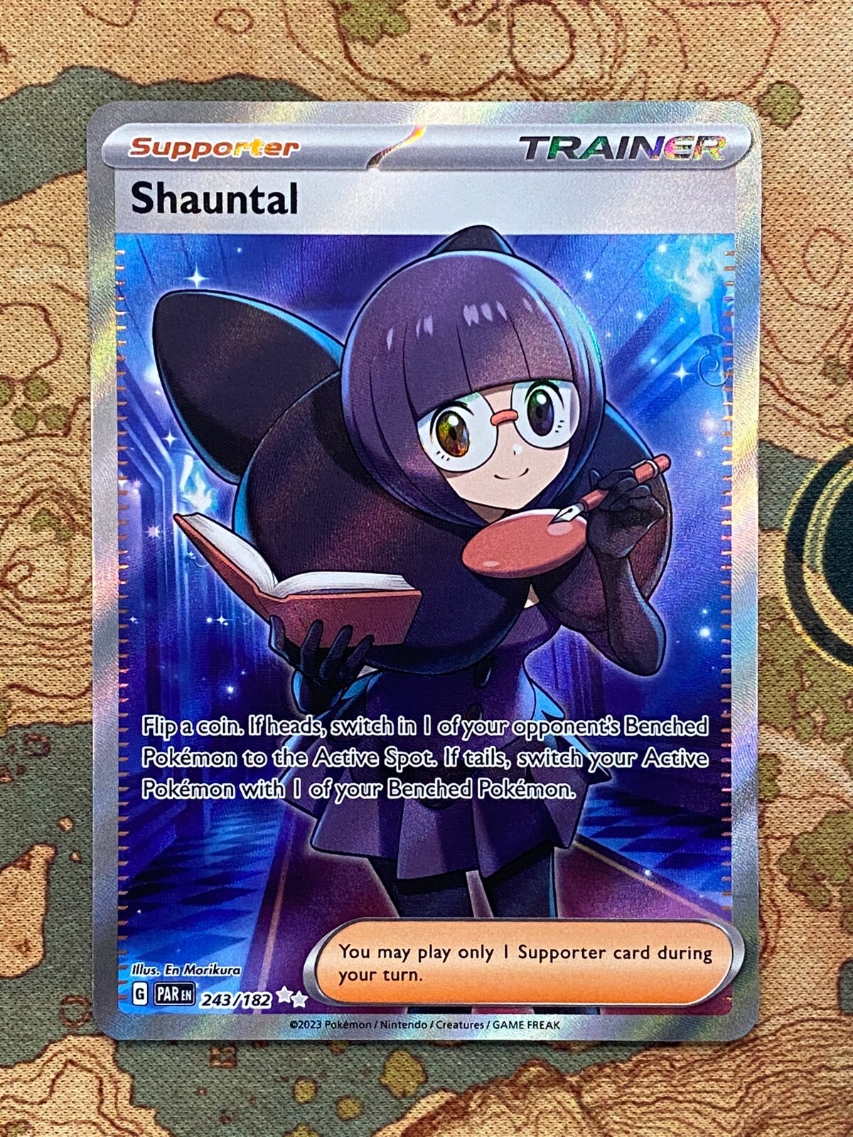 Pokemon Card TCG - Shauntal 243/182 Ultra Rare Full Art Trainer Paradox Rift NM
