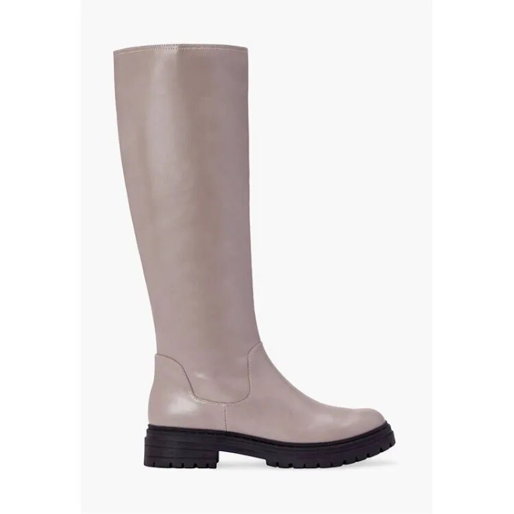 Just Fab Women's Felice Lug Sole Tall Boot in Taupe Size Knee High Brand  New