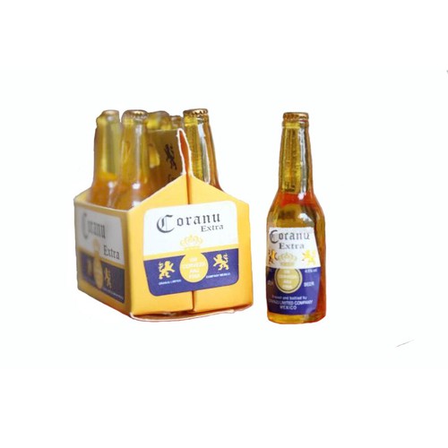 Juego de 6 botellas de cartón de cerveza Corona modelo 1:6 accesorios en miniatura modelo para casa de muñecas - Imagen 2 de 3