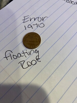 1970 D Lincoln memorial Penny Coin Error  Floating Roof 1C U.S. Coins