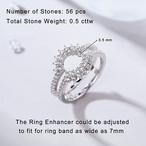 Newshe Sterling Silver Ring Guard Wrap Enhancers Women Wedding Anniversary Band - Picture 7 of 8