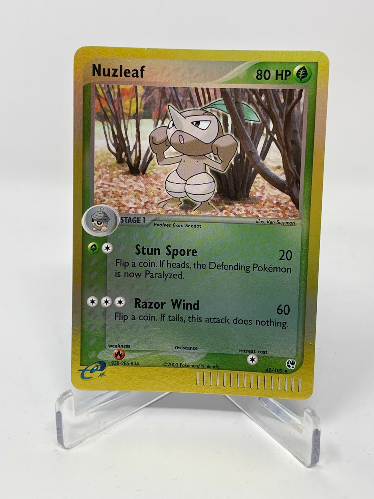 Pokemon Sandstorm Nuzleaf 49/100 Reverse Holo NM BUF