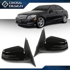 Pair Rear View Mirror Side Fit For Mercedes C300 Benz C-Class W204 C200 C180