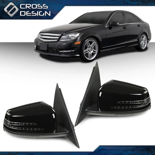 Pair Rear View Mirror Side Fit For Mercedes C300 Benz C-Class W204 C200 C180
