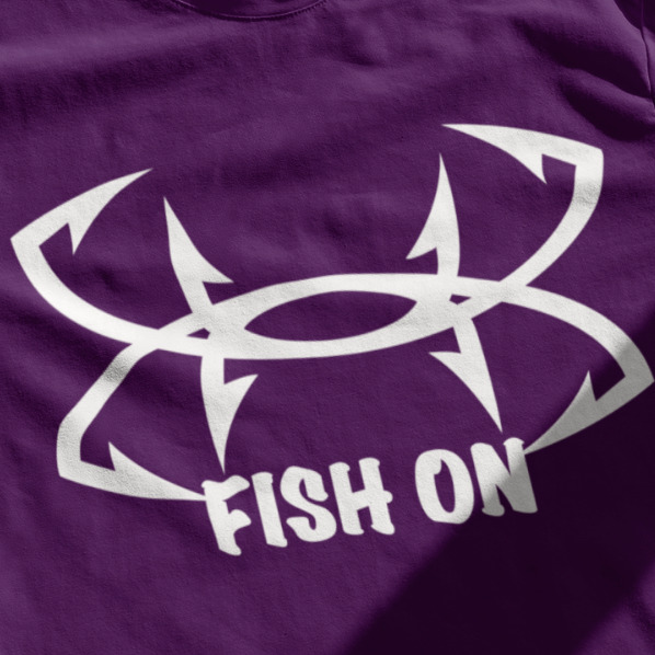 FISH ON - Fish Hooks Lures  - Fishing Rod T Shirt Any Color Any size