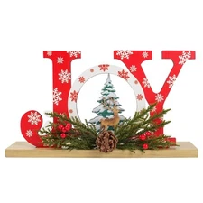 Christmas Wooden Joy Sign Decor,Christmas Tiered Tray Tabletop Decorations In...
