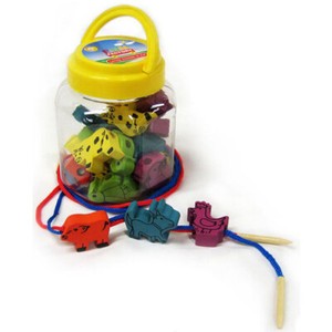 wooden threading toys