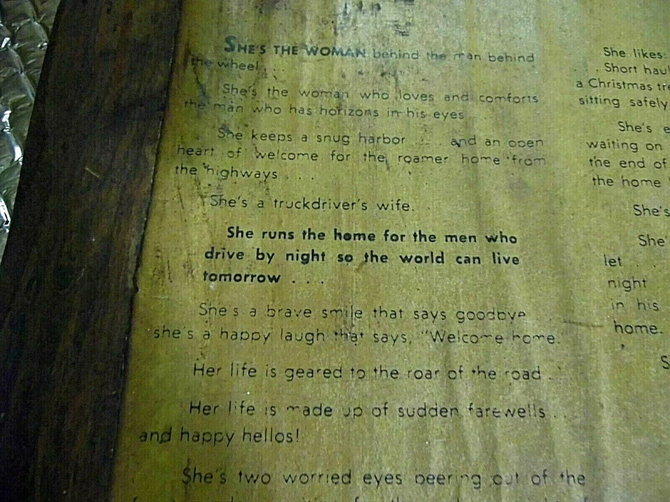 Vintage Wood Truckers Wife Wall Hanger Plagues 11 1/2 by 15 1/2 - Image 3 of 4