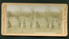 EARLY STEREO VIEW MILITARY CEMETERY CHATTANOOGA TN WEBSTER & ALBEE 