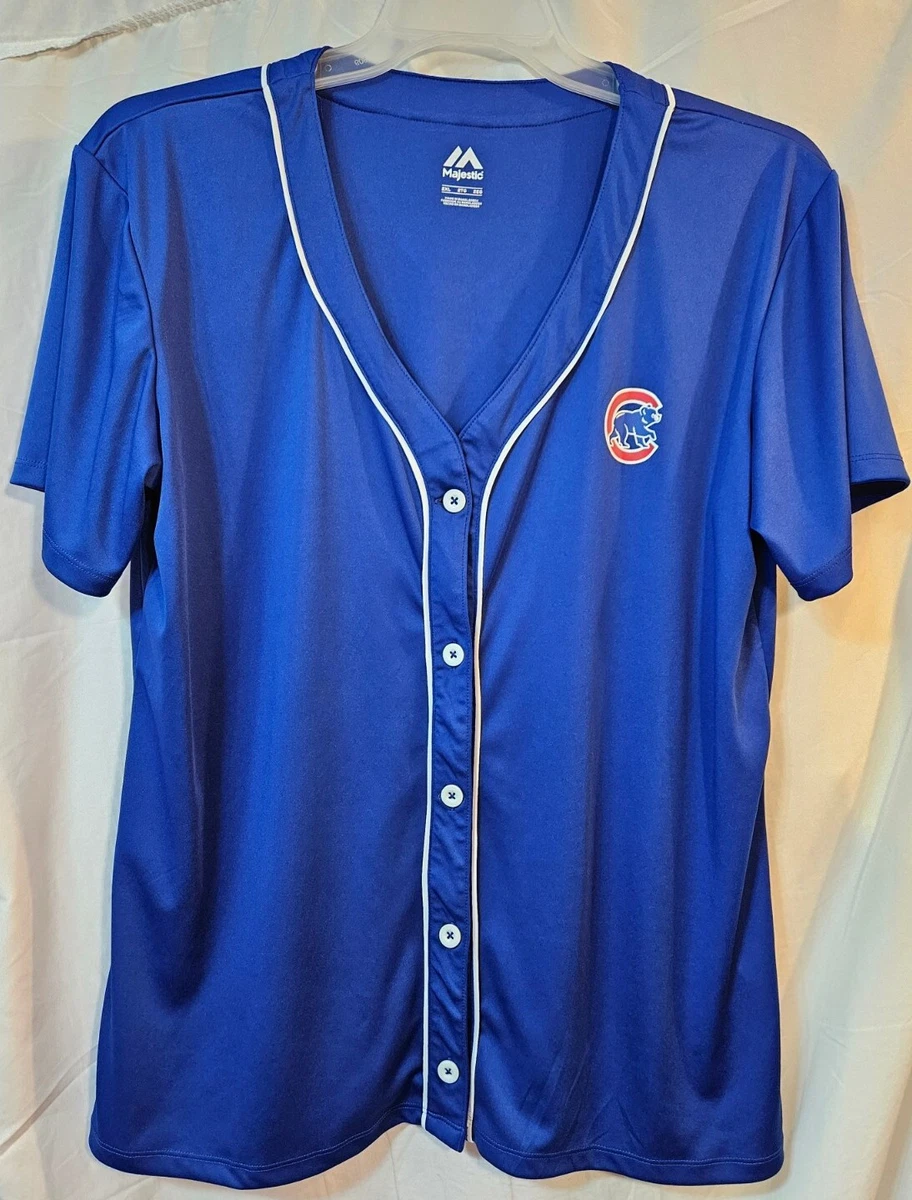 MLB CHICAGO CUBS women s polyester Button Up jersey 2X New w o