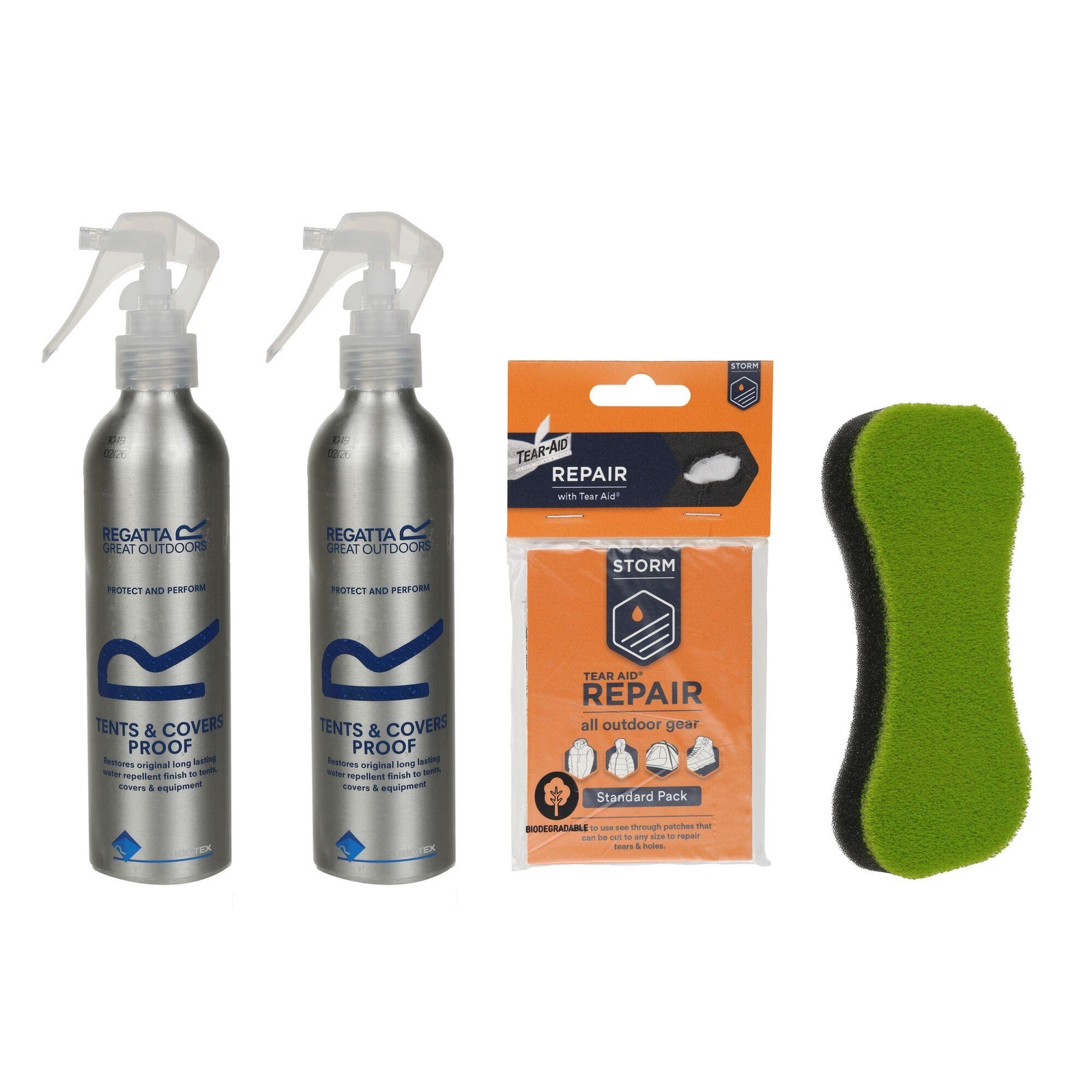 Regatta Tent Care Kit Wash Proofer Tear Aid with Sponge