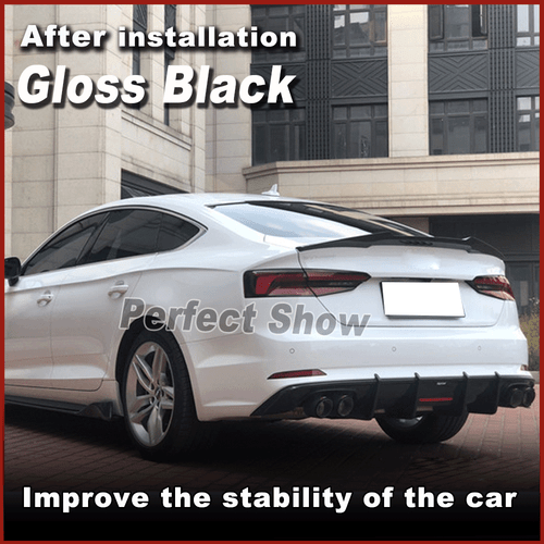 Fit for Audi A5 B9 SLINE S5 4-Door 17-20 Gloss Black Rear Trunk Boot Spoiler Lip - Picture 3 of 12