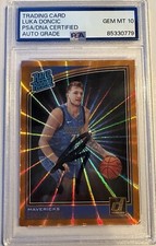 Luka Doncic Signed Rookie 2018-19 Panini Donruss Orange Laser #177 PSA 10 Auto