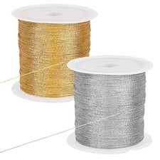 1bag 2 rolls 2 colors Metallic Cord for Jewelry Making Round Mixed color 0.2mm