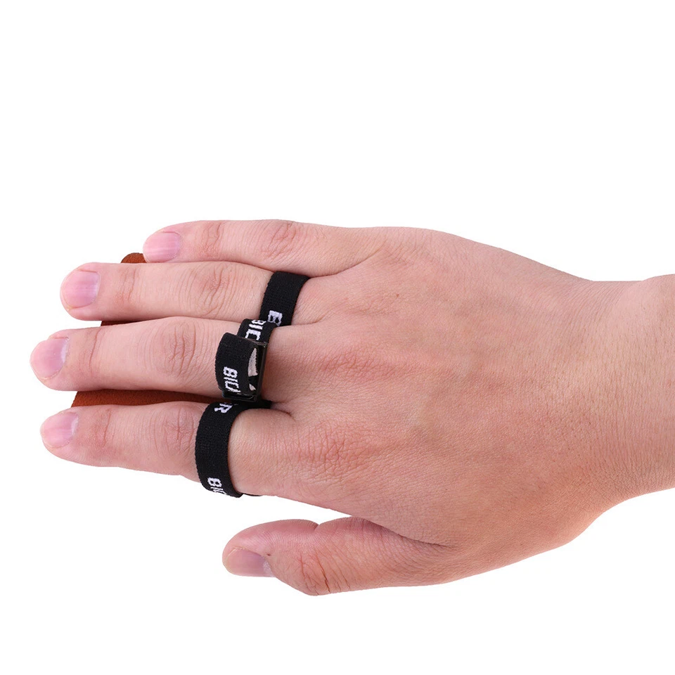 Barebow Finger Tab Guard Archery Protector Gear Cow Leather Bow Hunting RH LH - Image 3 of 4