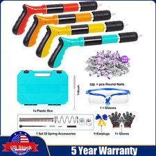 Powerful Concrete Nail Gun Air Nailer Wall Fastening Tool+100PCS Round Nails