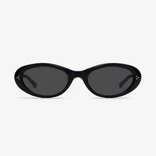 GENTLE MONSTER Lolang 01 Black Acetate Sunglasses Oval Blue‑Light & UV‑Block NEW