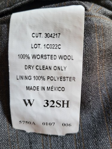 Andrew Fezza Gray Pin Striped Suit 100% Worsted Wool Jacket Size 38SH Pants 32SH - Picture 14 of 18