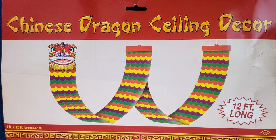 NUEVO BEISTLE DRAGON Año Nuevo Chino 12 PIES DE LARGO Decoración de Techo 12 pulgadas ancho Foto 3 de 4