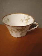 VTG THEODORE HAVILLAND LIMOGES FRANCE PORCELAIN GREEN GOLD TRIM (B43)