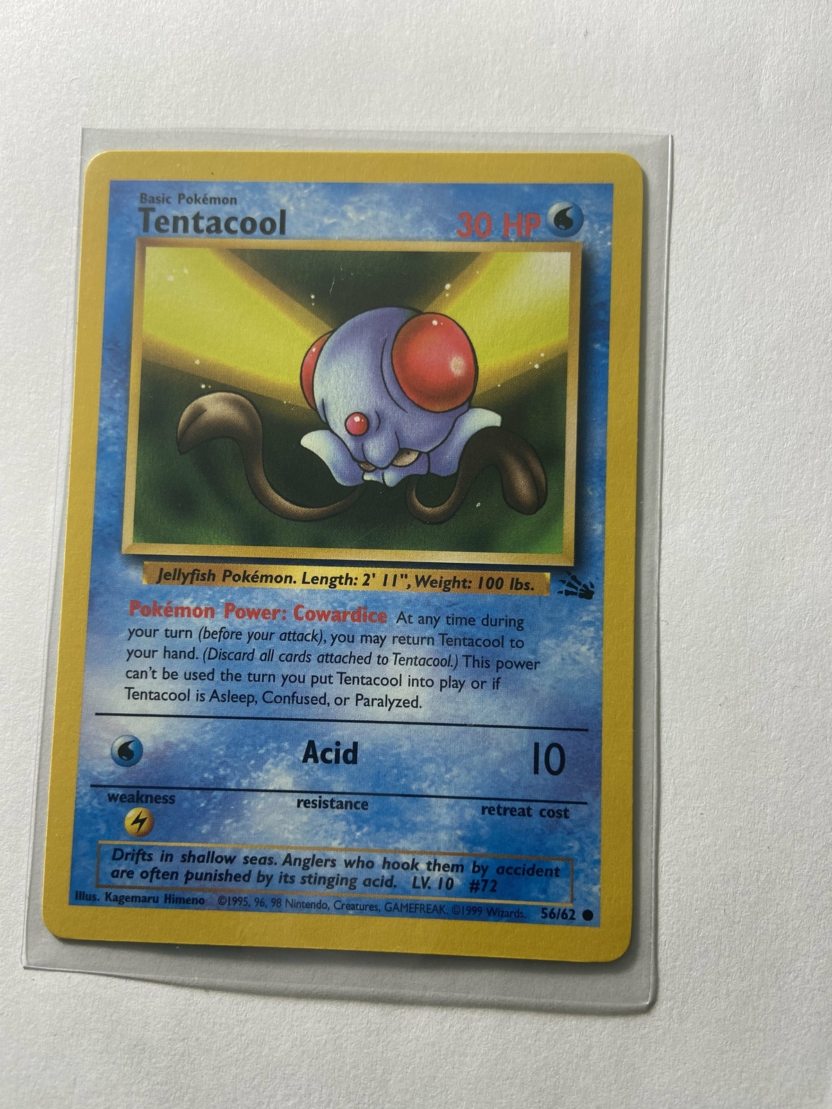 Tentacool Fossil near mint condition ENGLISH  56/62