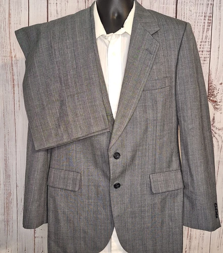 Kuppenheimer 2 Piece Suit Mens 38R 32X30 Gray  Stripe