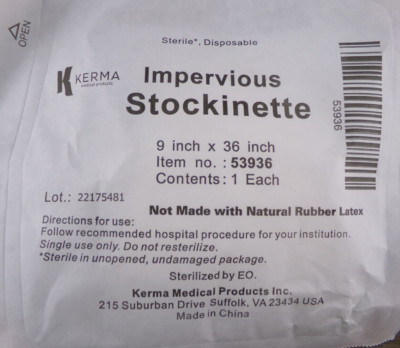 Kerma Impervious Stockinette 9in x 36in, Box of 15, 53936, New