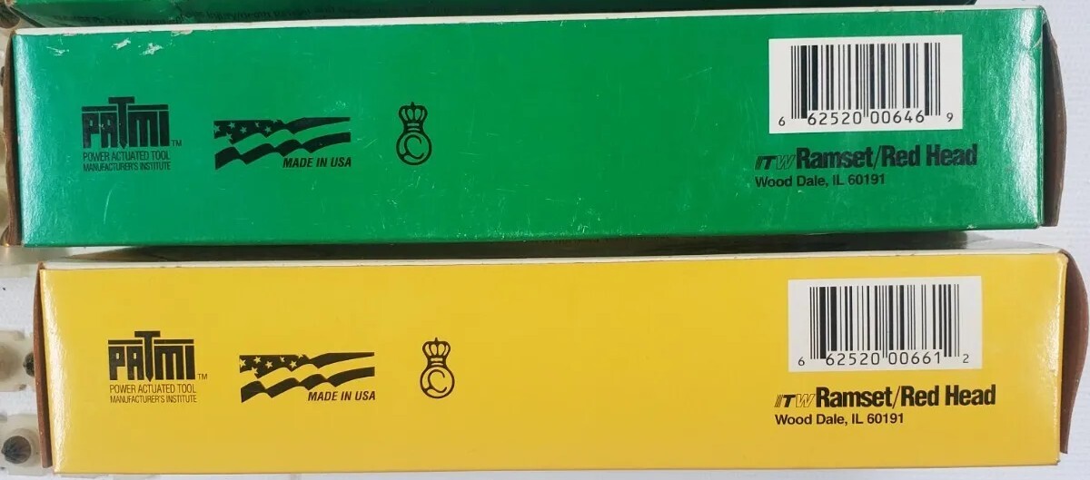 Ramset R25 Shots RAMSET .25 Caliber Strip Shots Lot 1100 Green 3RS25 Shots 580 Yellow ...
